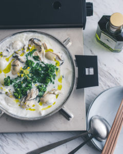 Tomoky Takeさんの 牡蠣と菜の花のミルク鍋 Better Vege Life